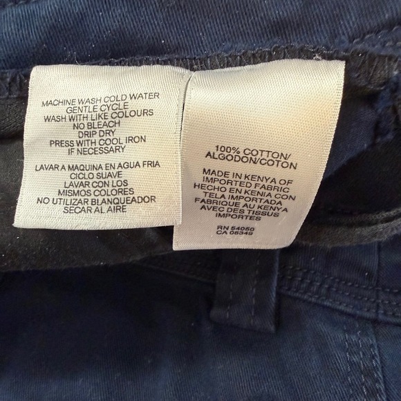 Navy Blue Cropped Wide-Leg Pants Sz 14 French Girl Modern Utility Coastal Chic - Picture 6 of 7